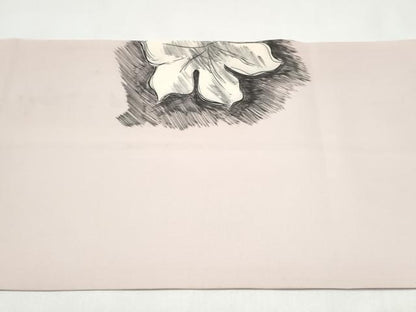 平和屋着物●塩瀬　九寸名古屋帯　手描き　枝葉文　正絹　逸品　CABJ4977hy