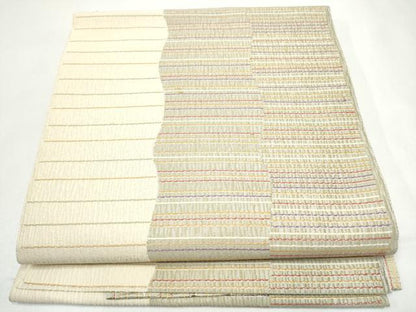 平和屋着物●本場筑前博多織　八寸名古屋帯　横段文　正絹　逸品　CABJ4979hy