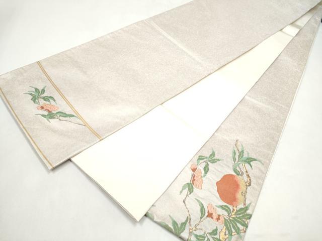 平和屋着物●太鼓柄袋帯　作家物　名陶仙果文　金糸　共箱付き　正絹　逸品　CABJ4986hy