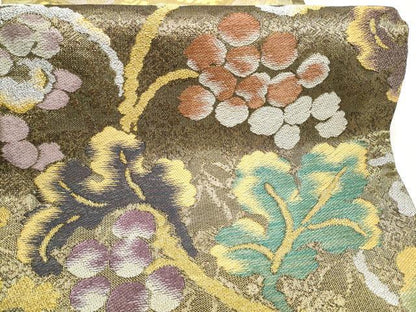 平和屋着物●西陣　松屋加藤謹製　六通柄袋帯　葡萄唐草花菱文　金銀糸　共箱付き　正絹　逸品　CABJ4988hy