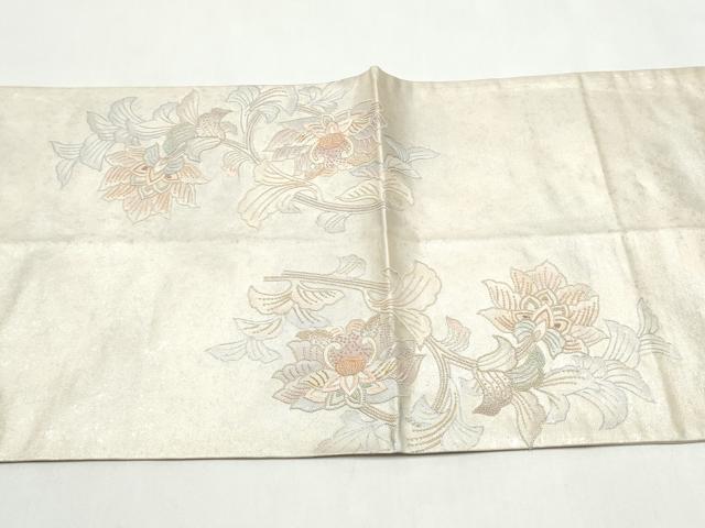 平和屋着物●十七代京屋林蔵　中国三大刺繍　相良刺繍　総刺繍　太鼓柄袋帯　更紗花文　引箔　共箱付き　正絹　逸品　CABJ4991hy
