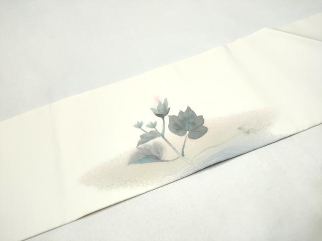 平和屋着物●伝統工芸士　範人　塩瀬　九寸名古屋帯　墨流し染め　そよ風　三越扱い　共箱付き　正絹　逸品　CABJ4997hy