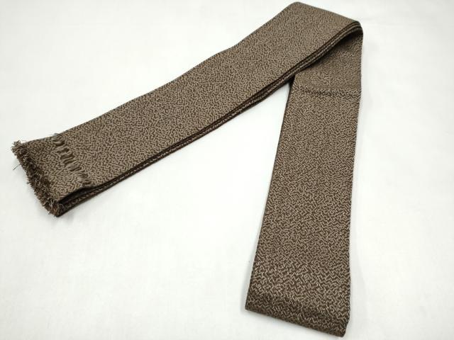 平和屋着物●男性　本場筑前博多織　両面　角帯　霞文　正絹　逸品　CABJ5006hy