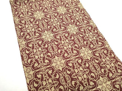 平和屋着物●全通柄　九寸名古屋帯　花唐草文　正絹　逸品　CABJ5020hy