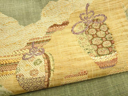 平和屋着物●八寸名古屋帯　仕覆文　正絹　逸品　CABJ5021hy
