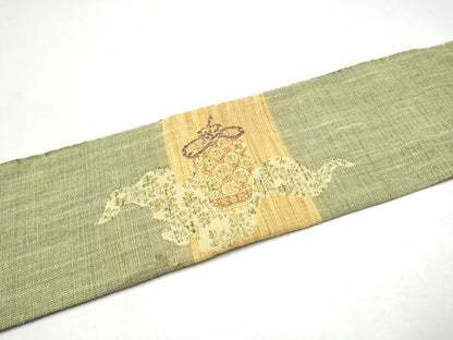 平和屋着物●八寸名古屋帯　仕覆文　正絹　逸品　CABJ5021hy