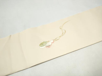 平和屋着物●塩瀬　九寸名古屋帯　手描き　玩具文　正絹　逸品　CABJ5025hy