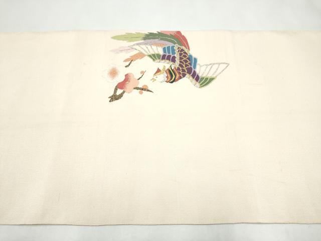 平和屋着物●爪搔き本綴れ　八寸名古屋帯　正倉院鳳凰枝梅文　金銀糸　正絹　逸品　CABJ5027hy