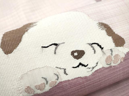 平和屋着物●九寸名古屋帯　犬　正絹　逸品　CABJ5036hy