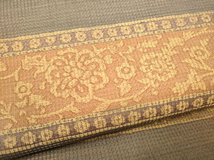 平和屋着物●全通柄袋帯　横段花唐草文　金糸　正絹　逸品　CABJ5039hy