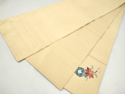平和屋着物●太鼓柄袋帯　すくい織　陶器花文　正絹　逸品　CABJ5046hy