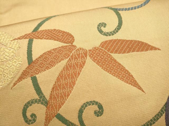 平和屋着物●六通柄　本袋帯　笹唐草文　正絹　逸品　CABJ5047hy