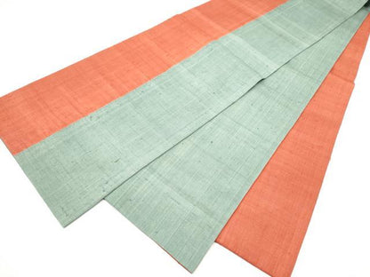 平和屋着物●太鼓柄袋帯　紬地　ドロンワーク　市松花丸文　正絹　逸品　CABJ5053hy