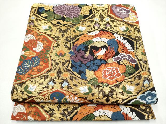 平和屋着物●六通柄袋帯　唐織　草木染　明五彩隋唐錦　金糸　正絹　逸品　CABJ5055hy
