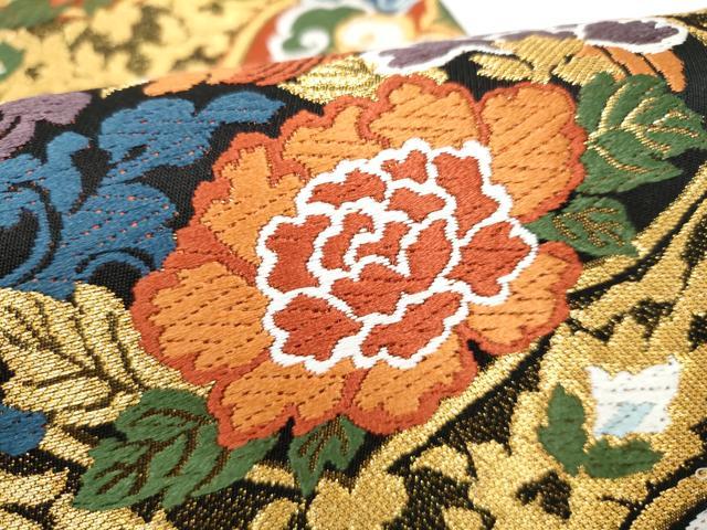 平和屋着物●六通柄袋帯　唐織　草木染　明五彩隋唐錦　金糸　正絹　逸品　CABJ5055hy