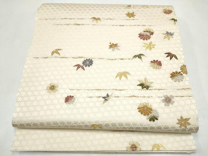 平和屋着物●田中工芸織物 祥園謹製　六通柄袋帯　草花文　金銀糸　鈴乃屋扱い　正絹　逸品　CABJ5057hy