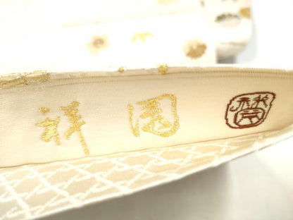 平和屋着物●田中工芸織物 祥園謹製　六通柄袋帯　草花文　金銀糸　鈴乃屋扱い　正絹　逸品　CABJ5057hy