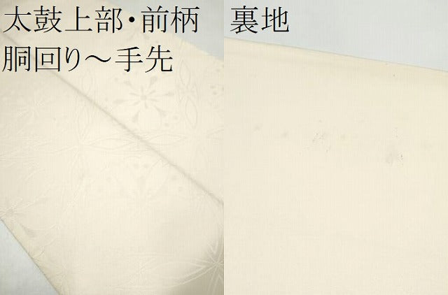 平和屋着物●六通柄袋帯　唐織　七宝花文　金糸　正絹　逸品　CABJ5058hy