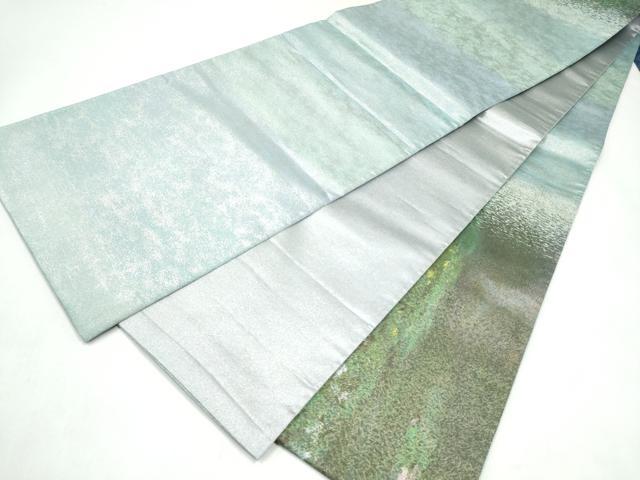 平和屋着物●太鼓柄袋帯　刺繍　舞花文　金銀糸　正絹　逸品　CABJ5059hy