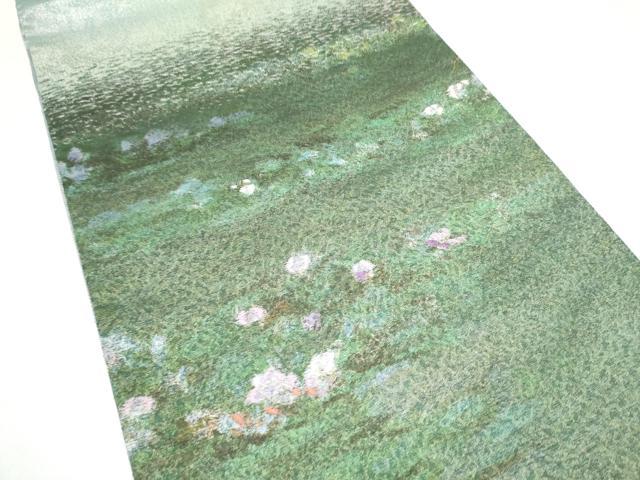 平和屋着物●太鼓柄袋帯　刺繍　舞花文　金銀糸　正絹　逸品　CABJ5059hy