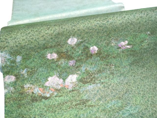 平和屋着物●太鼓柄袋帯　刺繍　舞花文　金銀糸　正絹　逸品　CABJ5059hy