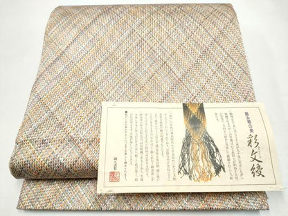 平和屋着物●両面　全通柄袋帯　組織　彩文寿　証紙付き　正絹　逸品　CABJ5060hy