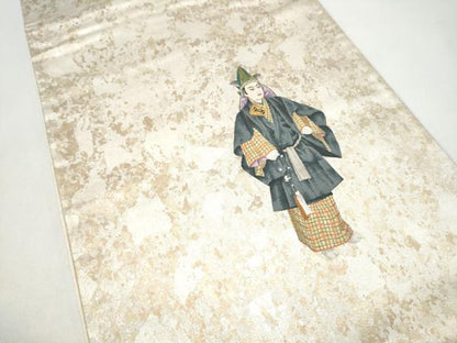 平和屋着物●太鼓柄袋帯　土蜘　金糸　引箔　正絹　逸品　CABJ5044hy