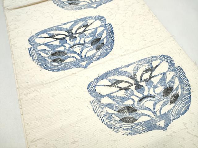 平和屋着物●染色作家　小溝一夫　六通柄袋帯　髭紬　陶器文　正絹　逸品　CABJ5061hy
