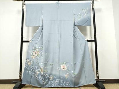 平和屋着物●訪問着　雪輪草花文　暈し染め　金彩　正絹　逸品　CABJ5066hy