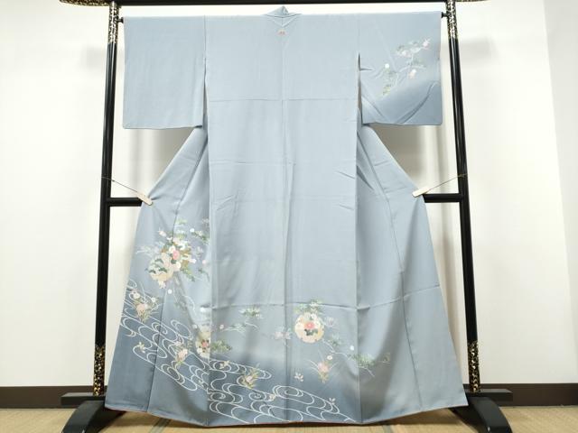 平和屋着物●訪問着　雪輪草花文　暈し染め　金彩　正絹　逸品　CABJ5066hy