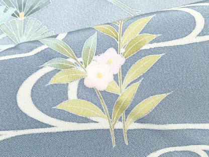 平和屋着物●訪問着　雪輪草花文　暈し染め　金彩　正絹　逸品　CABJ5066hy