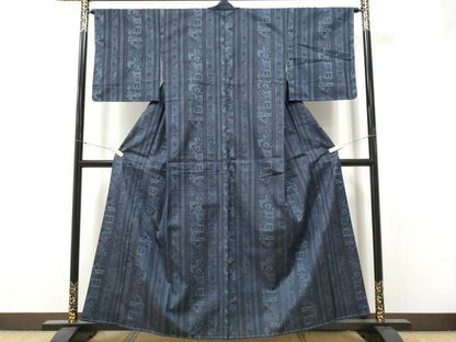 平和屋着物●上質な紬　風景文　正絹　逸品　CABJ5072hy