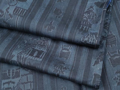 平和屋着物●上質な紬　風景文　正絹　逸品　CABJ5072hy