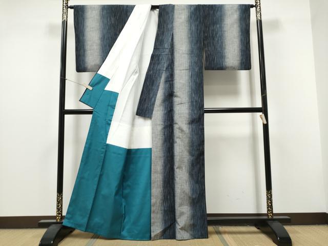 平和屋着物●上質な紬　霞文　正絹　逸品　CABJ5073hy