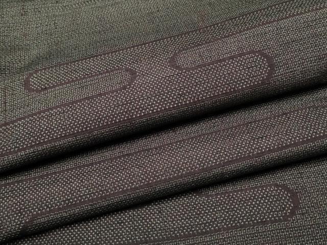 平和屋着物●結城紬　120亀甲　エ霞文　正絹　逸品　CABJ5077hy