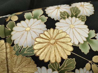 平和屋着物●豪華黒留袖　駒刺繍　萬寿染　渡橋菊文　金彩　正絹　逸品　未使用　CABJ5078hy