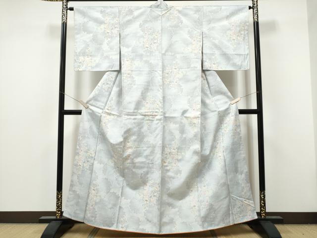 平和屋着物●上質な紬　雪輪草花文　正絹　逸品　CABJ5081hy