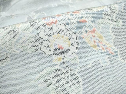 平和屋着物●上質な紬　雪輪草花文　正絹　逸品　CABJ5081hy