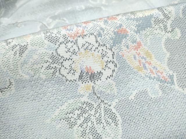 平和屋着物●上質な紬　雪輪草花文　正絹　逸品　CABJ5081hy