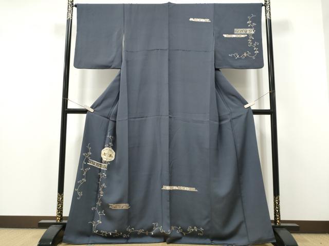 平和屋着物●訪問着　駒刺繍　狩猟花唐草文　金彩　正絹　逸品　CABJ5082hy