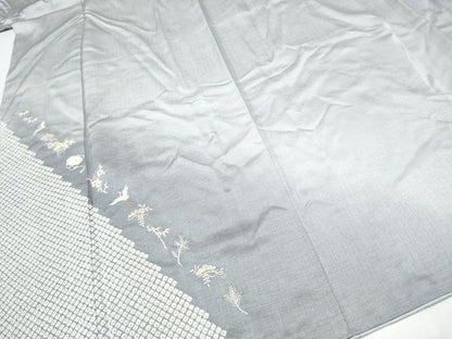 平和屋着物●訪問着　総刺繍　絞り　飛鶴松竹梅　暈し染め　金糸　正絹　逸品　CABJ5085hy