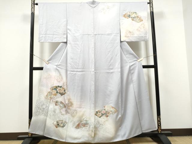 平和屋着物●訪問着　地紙草花文　暈し染め　金彩　正絹　逸品　CABJ5086hy
