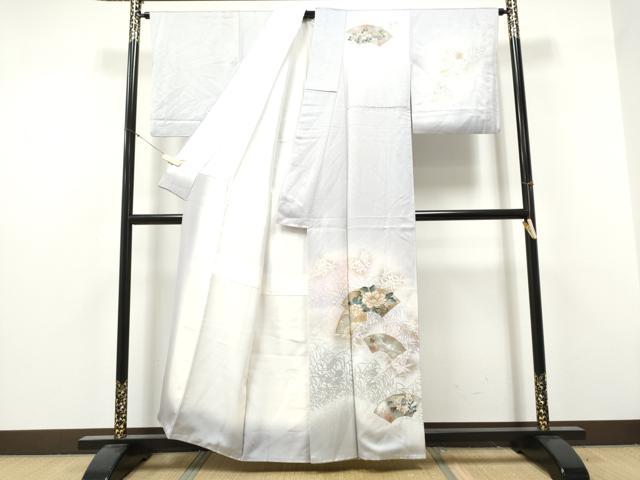 平和屋着物●訪問着　地紙草花文　暈し染め　金彩　正絹　逸品　CABJ5086hy