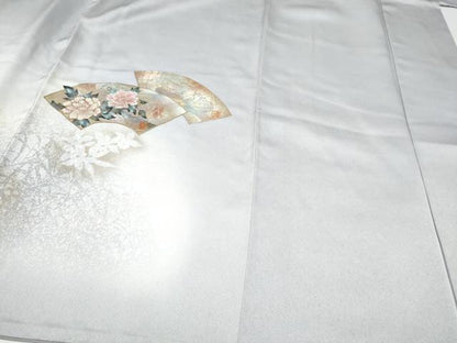平和屋着物●訪問着　地紙草花文　暈し染め　金彩　正絹　逸品　CABJ5086hy