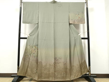 平和屋着物●中国三大刺繍　スワトウ刺繍　総刺繍　訪問着　正倉院花文　暈し染め　金糸　正絹　逸品　未使用　CABJ5089hy