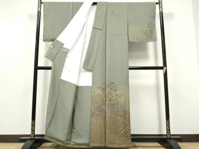 平和屋着物●中国三大刺繍　スワトウ刺繍　総刺繍　訪問着　正倉院花文　暈し染め　金糸　正絹　逸品　未使用　CABJ5089hy