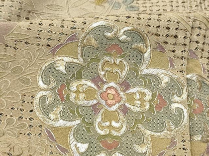 平和屋着物●中国三大刺繍　スワトウ刺繍　総刺繍　訪問着　正倉院花文　暈し染め　金糸　正絹　逸品　未使用　CABJ5089hy