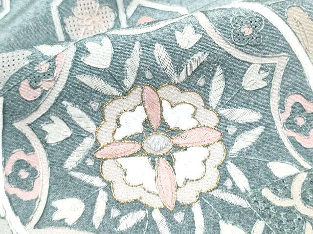 平和屋着物●中国三大刺繍　スワトウ刺繍　総刺繍　訪問着　地紙更紗花文　暈し染め　金糸　正絹　逸品　未使用　CABJ5090hy