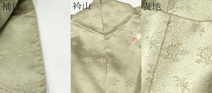 平和屋着物●訪問着　刺繍　屏風松竹梅花文　金彩　正絹　逸品　CABJ5091hy