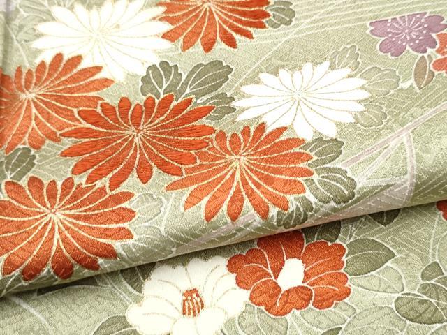 平和屋着物●訪問着　刺繍　屏風松竹梅花文　金彩　正絹　逸品　CABJ5091hy